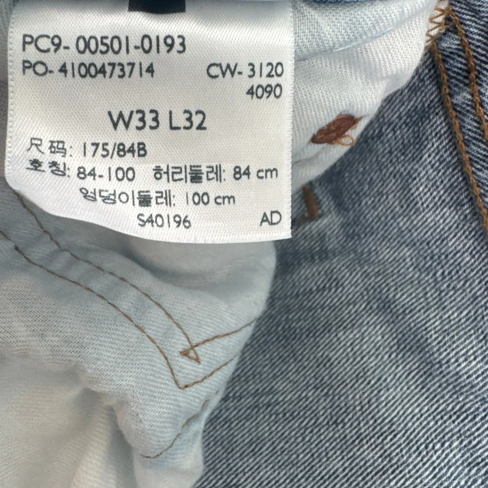 Levi's Jeans Mens 33x32 Blue 501 Original Straight Leg Button Fly Denim